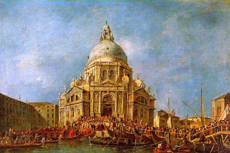 Francesco Guardi The Doge of Venice goes to the Salute on 21 November to Commemorate the end of the Plague of 1630 Norge oil painting art